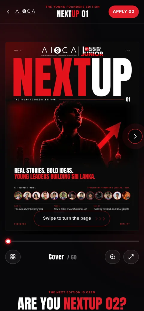 NEXTUP e-magazine on a phone