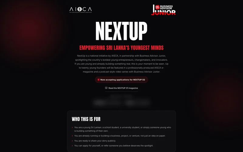 NEXTUP 02 application page