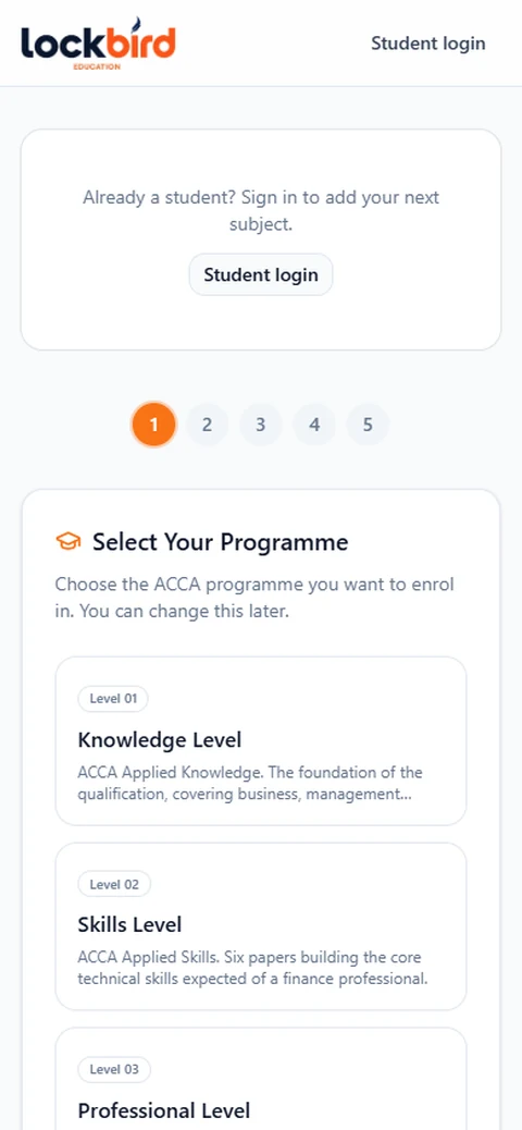 Lockbird online registration on a phone